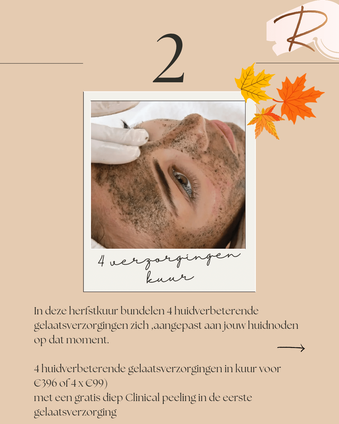 4 huidverbeterende gelaatsverzorgingen als herfstkuur met gratis chemical peeling bij eerste gelaatsverzorging